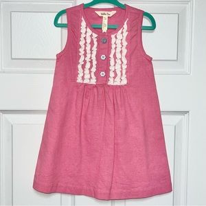 Matilda Jane Linen Cotton Ruffle Bodice Shift Dress - Size 4